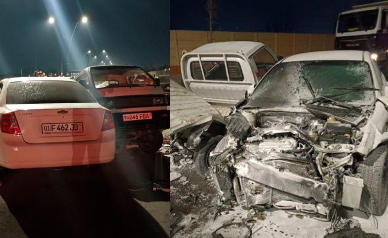 В Ташкенте произошло крупное ДТП с участием пяти автомобилей. Видео 
