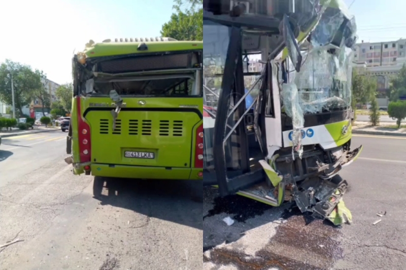 Четыре человека пострадали при столкновении двух пассажирских автобусов в Ташкенте