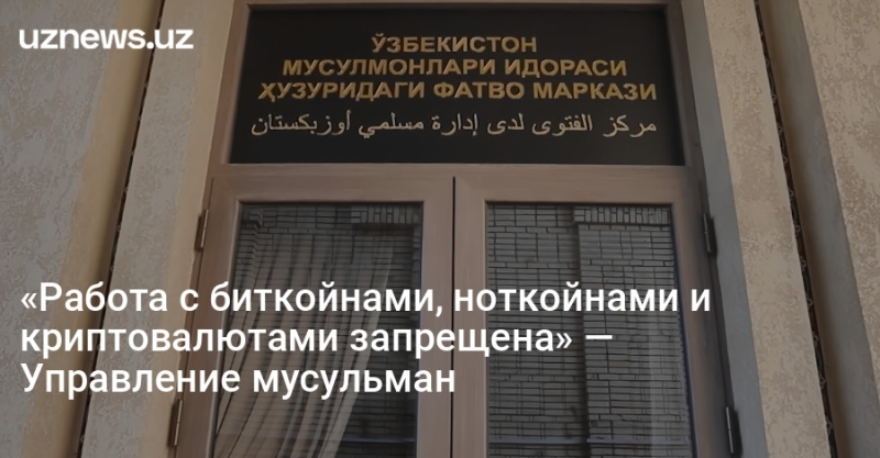 «Работа с биткойнами, ноткойнами и криптовалютами запрещена» — Управление мусульман