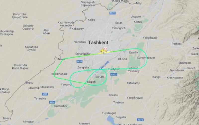 Самолет, следовавший рейсом Ташкент – Астана, вернулся в аэропорт вылета