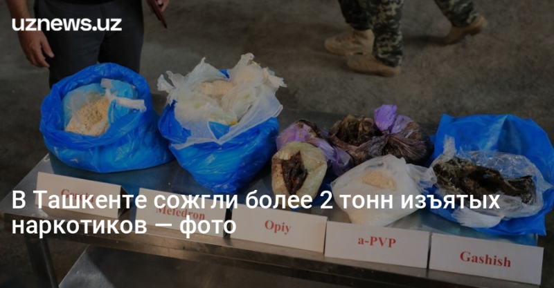 В Ташкенте сожгли более 2 тонн изъятых наркотиков — фото
