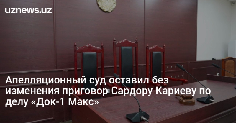 Апелляционный суд оставил без изменения приговор Сардору Кариеву по делу «Док-1 Макс»