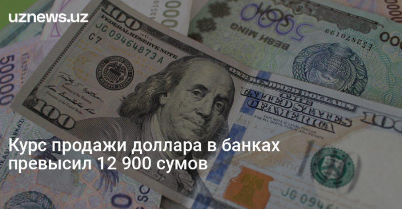 Курс продажи доллара в банках превысил 12 900 сумов