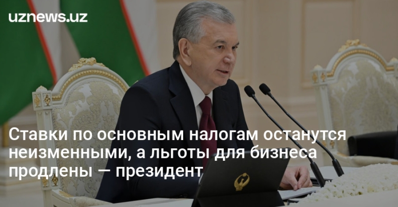 Ставки по основным налогам останутся неизменными, а льготы для бизнеса продлены — президент