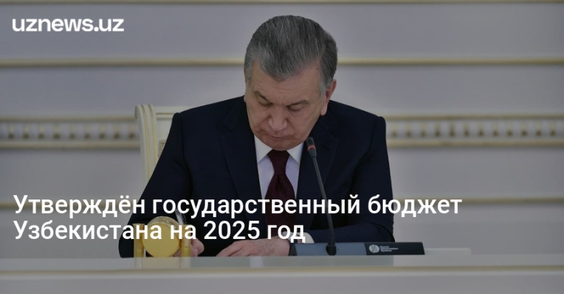 Утверждён государственный бюджет Узбекистана на 2025 год